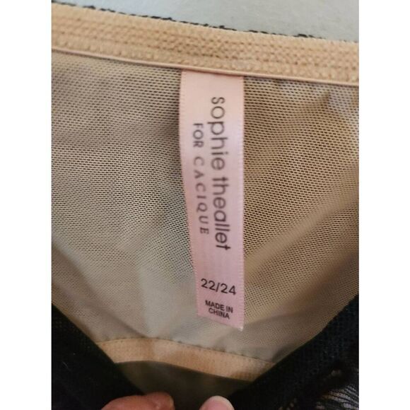 Sophie Theallet For Cacique Chemise Black Lace Hearts Lingerie Plus Size 22/24 - Picture 2 of 3